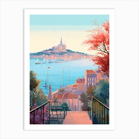 Marseille France 3 Illustration Art Print