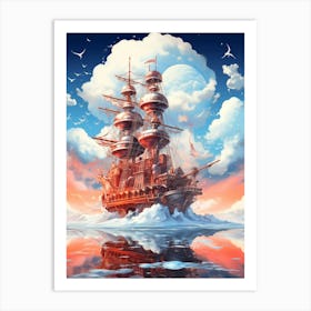 Ship In The Sky 3 Art Print