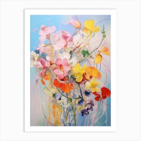 Abstract Flower Painting Freesia 1 Art Print