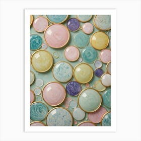 Pastels Buttons Art Print