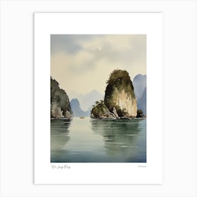 Ha Long Bay, Vietnam 1 Watercolour Travel Poster Art Print