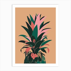 Pineapple Tree Colourful Illustration 3 Art Print