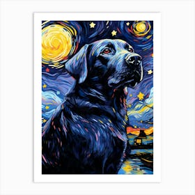 Labradorretrieverstarrynightdisplate1 Art Print