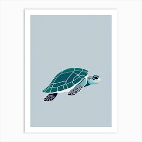 Flatback Sea Turtle (Natator Depressus), Sea Turtle Simplicty 1 Art Print