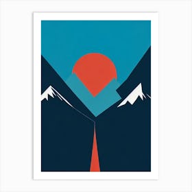 Ruka, Finland Modern Illustration Skiing Poster Art Print