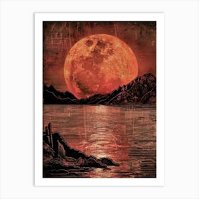 Full Moon Over Water Art Print