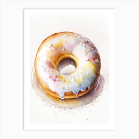 Buttermilk Donut Cute Neon 3 Art Print