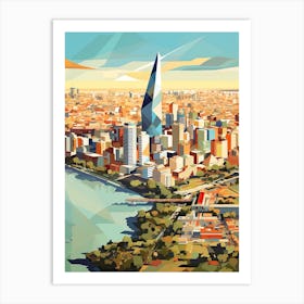 Buenos Aires, Argentina, Geometric Illustration 1 Art Print