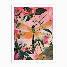 Floral Animal Painting Dragonfly 1 Art Print