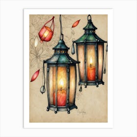 Lanterns 2 Art Print