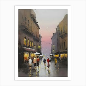 Acquerello paesaggio Urbano italiano Roma o Milano Art Print