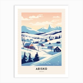 Vintage Winter Travel Poster Abisko Sweden 2 Art Print