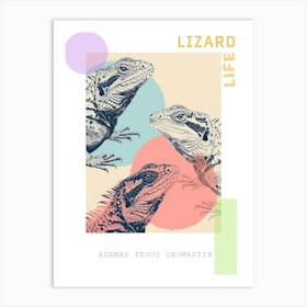 Agamas Tegus Uromastyx Abstract Modern Illustration 3 Poster Art Print