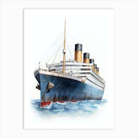 Titanic Ship Colour Pencil 1 Art Print