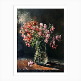 Baroque Floral Still Life Sweet Pea 2 Art Print