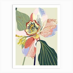 Colourful Flower Illustration Hellebore 4 Art Print