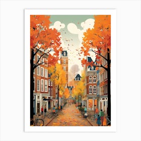 Amsterdam In Autumn Fall Travel Art 1 Art Print