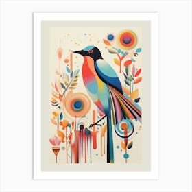 Colourful Scandi Bird Barn Swallow 3 Art Print