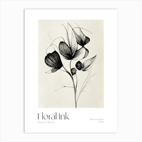 Floral Ink Botanical 4 Art Print