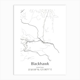 Blackhawk,United States Minimalist Map 1 Art Print