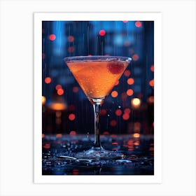 Cocktail In The Rain Art Print