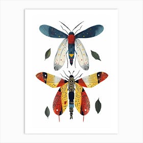 Colourful Insect Illustration Firefly 7 Art Print