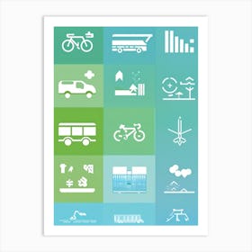 Transportation Icons 1 Art Print