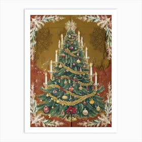 Christmas Tree With Candles Art Print