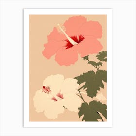 Hibiscus Flower Big Bold Illustration 3 Art Print