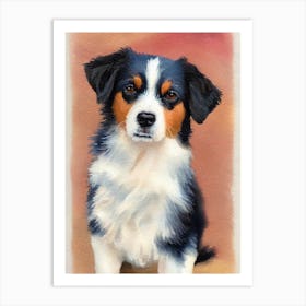 Miniature American Shepherd Watercolour Dog Art Print