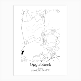 Opglabbeek,Belgium Minimalist Map Art Print