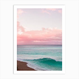 Galley Bay Beach, Antigua Pink Photography 1 Art Print