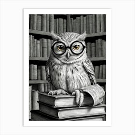 Owl In Glasses 1 Art Print