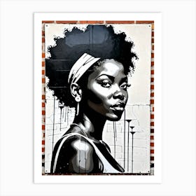 Vintage Graffiti Mural Of Beautiful Black Woman 19 Art Print