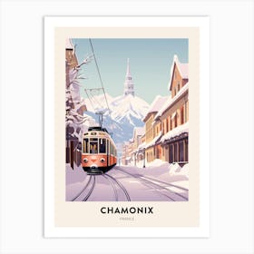 Vintage Winter Travel Poster Chamonix France 2 Art Print