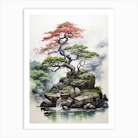 Nikko In Tochigi, Japanese Brush Painting, Ukiyo E, Minimal 1 Art Print