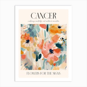 Flowers For The Signs Cancer 1 Zodiac Sign Art Print