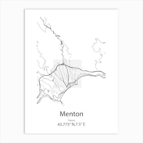 Menton,France Minimalist Map Art Print