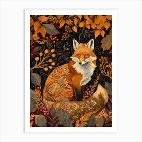 Solitary Fox In The Autumn 1 Art Print