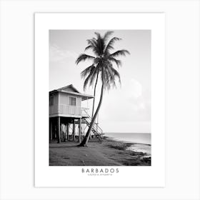 Poster Of Barbados, Black And White Analogue Photograph 3 Art Print