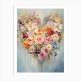 Roses In Heart Formation 3 Art Print