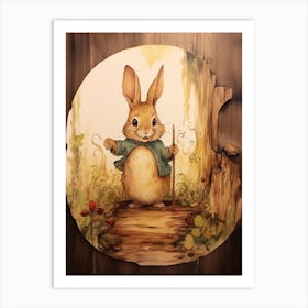 Bunny Wood Rabbit Prints Watercolour 6 Art Print