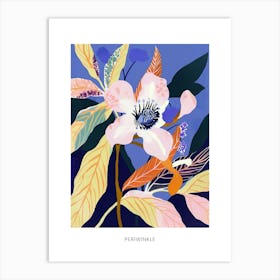 Colourful Flower Illustration Poster Periwinkle 1 Art Print