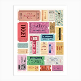 Vintage Tickets Art Print