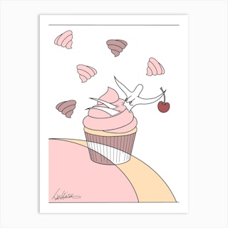 Cupcake Gal Art Print