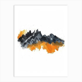 Mountains In Orange And Black Art Print