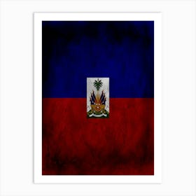 Haiti Flag Texture Art Print