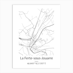 La Ferte Sous Jouarre,France Minimalist Map Art Print