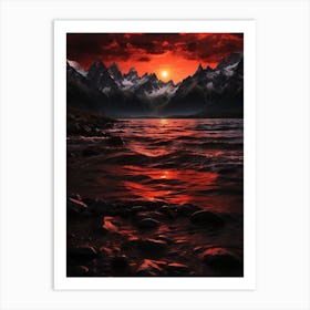 Sunset In New Zealand Art Print