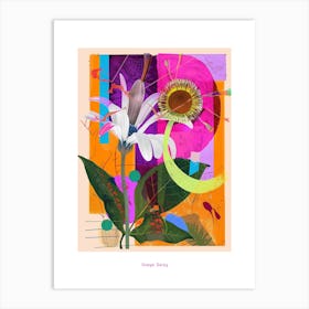 Oxeye Daisy 2 Neon Flower Collage Poster Art Print